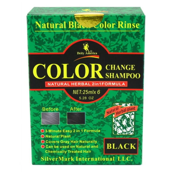 Deity Shampoo Color Change Kit Natural Herbal 2-in-1 Black (Pack of 3)