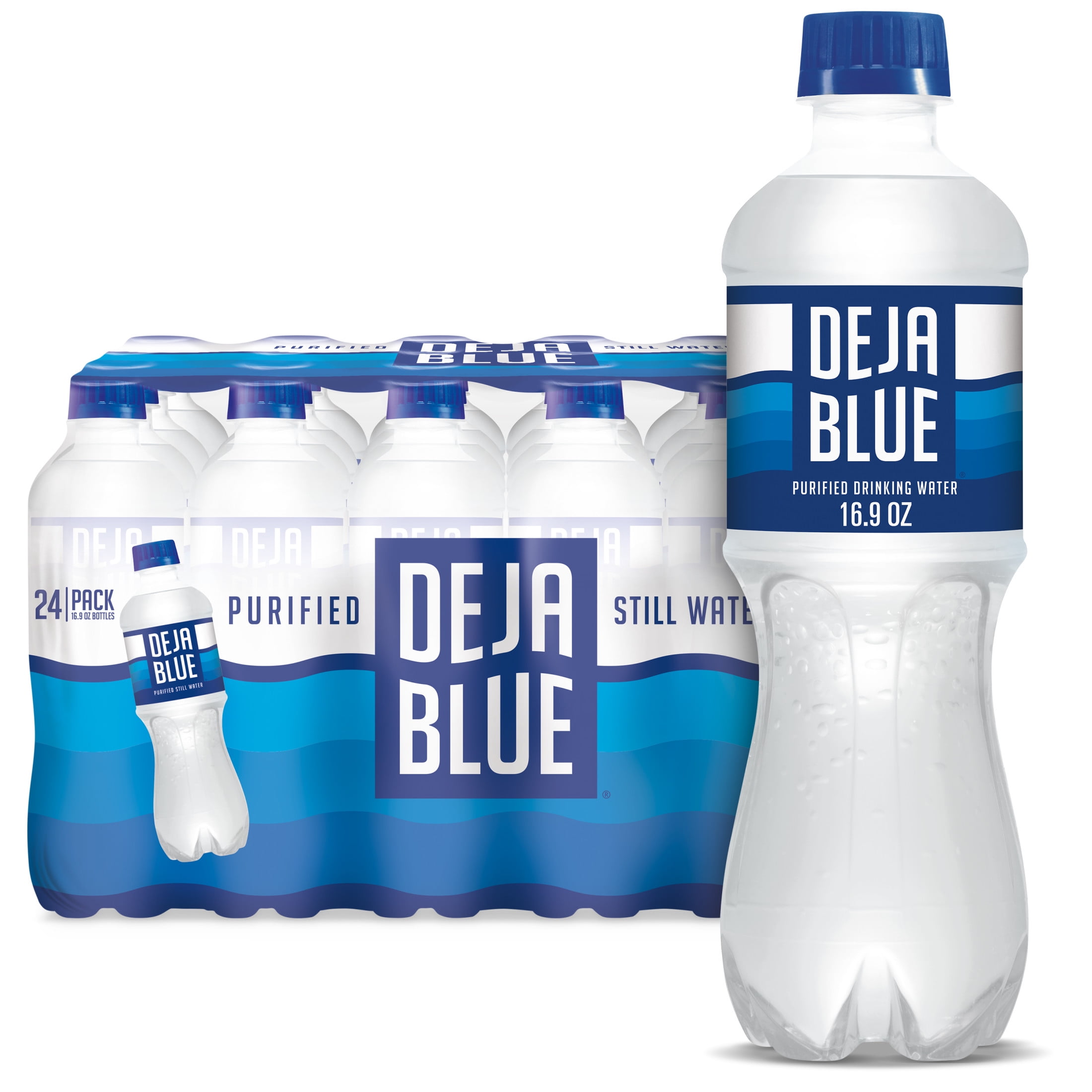 Deja Blue Non Carbonated Drinking Water, 16.9 fl oz, 24 Pack Bottles