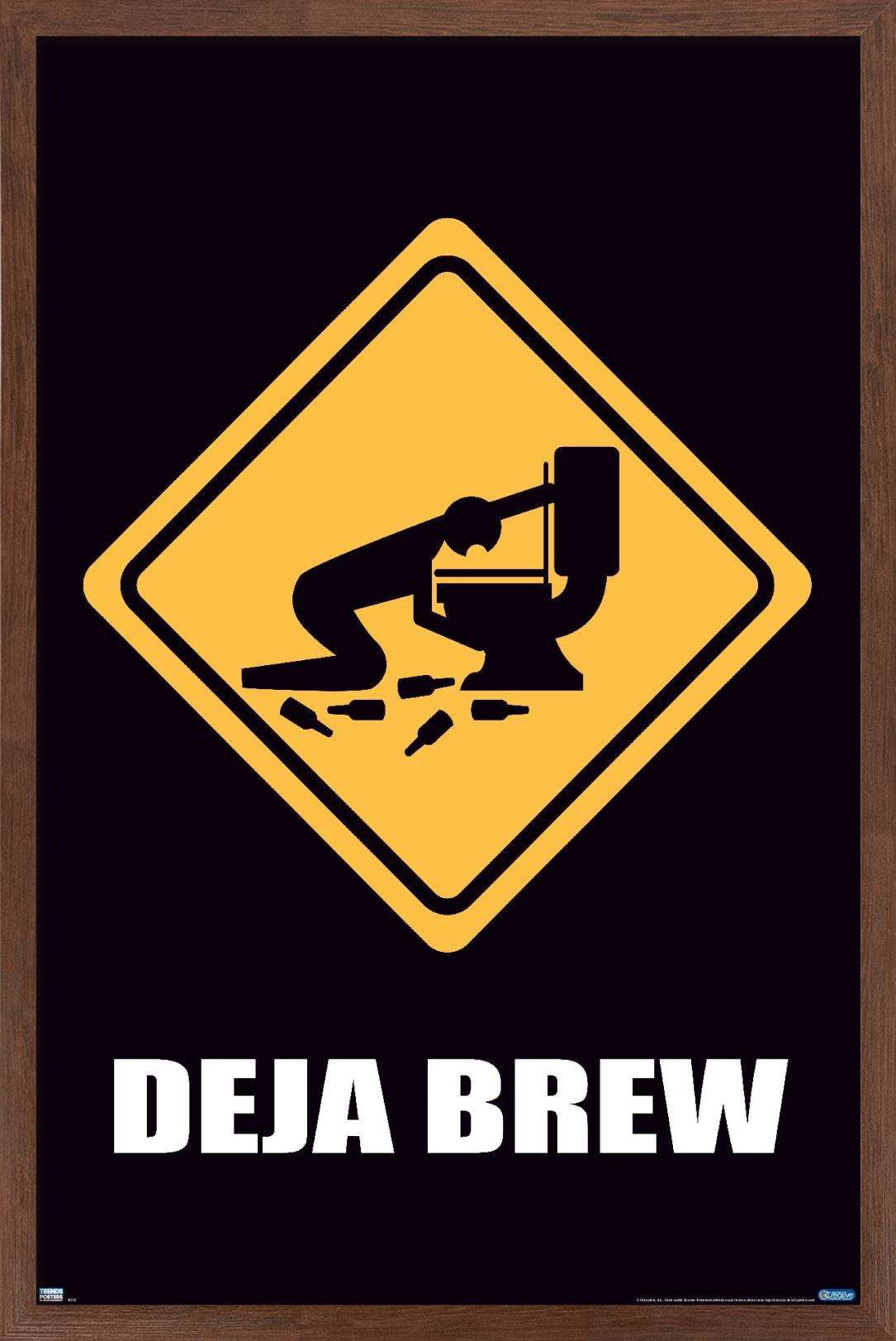 Deja Brew Wall Poster, 22.375" x 34", Framed