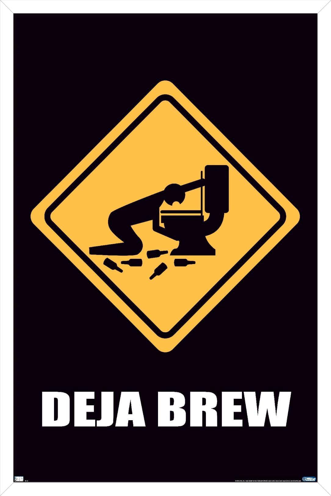 Deja Brew Wall Poster, 22.375" x 34", Framed