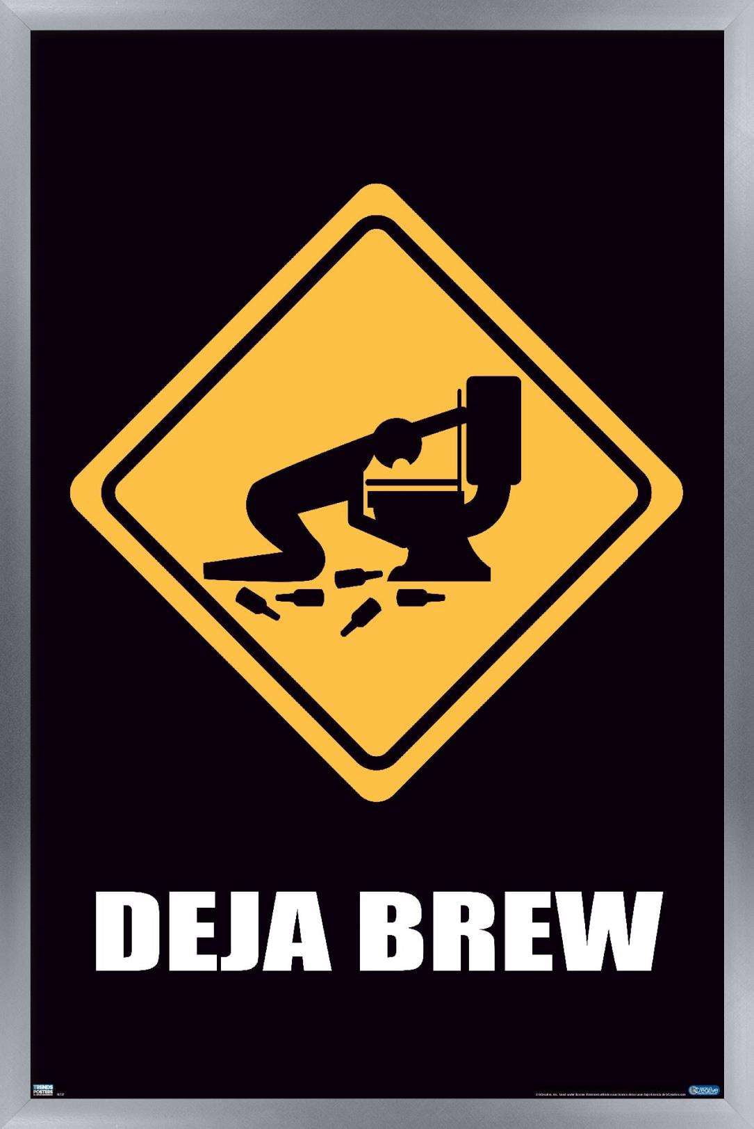 Deja Brew Wall Poster, 22.375" x 34", Framed