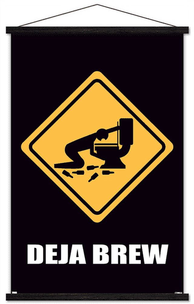 Deja Brew Wall Poster with Wooden Magnetic Frame, 22.375" x 34"