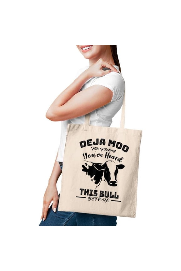 Deja Moo Cow You Heard This Bull Farm Funny Man Gift Tote Bags