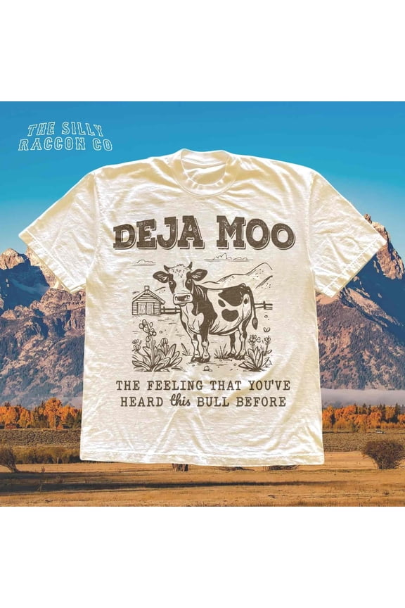 Deja Moo Shirt, Funny Sarcastic Tee for Farmer, Vintage Western Cow T-Shirt, Comfort Colors Graphic Tee, Cow Lover, Farmer Gift for Him Her