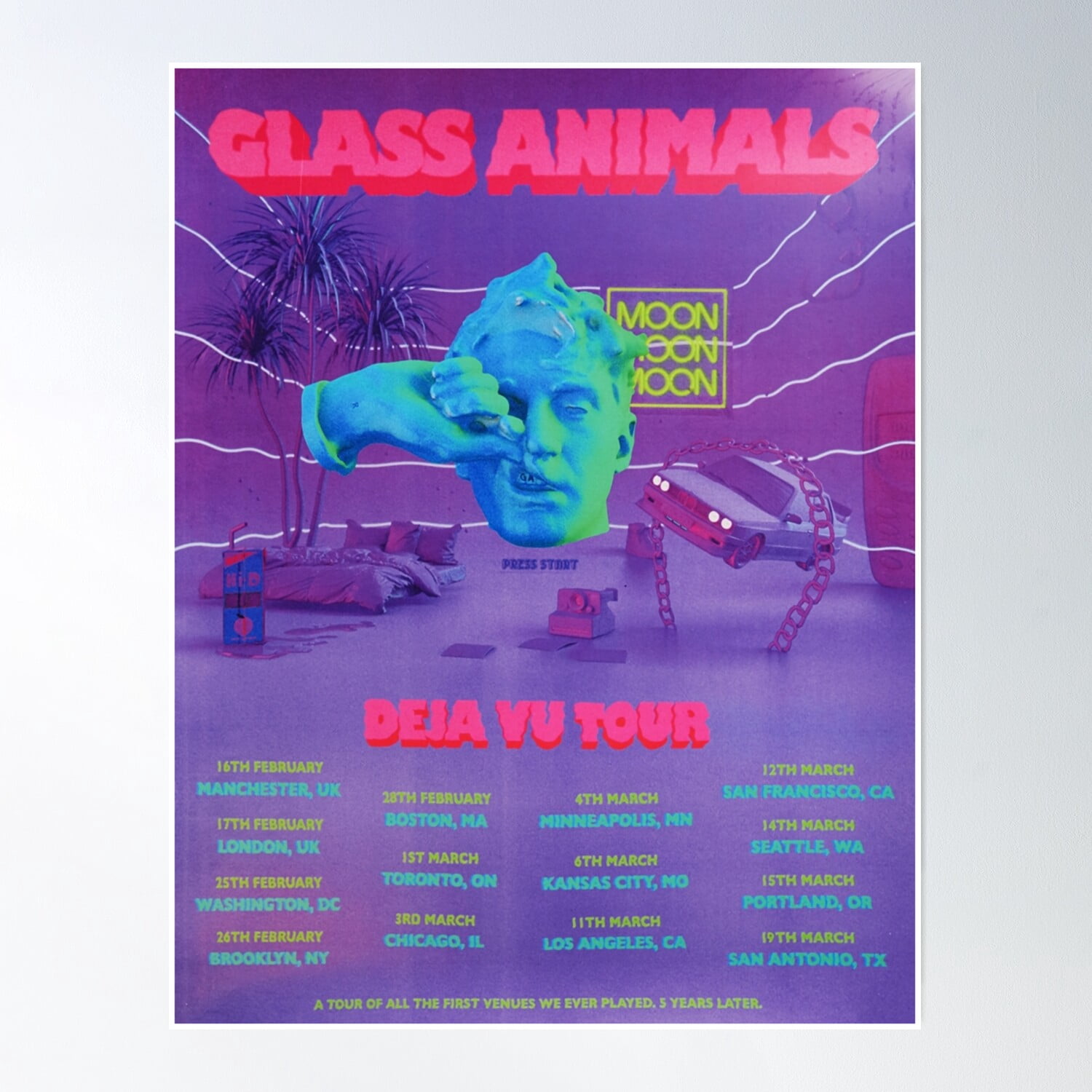 Deja Vu Glass Tour Poster Wall Art, Modern Wall Decor, 8x12 UNFRAMED ...