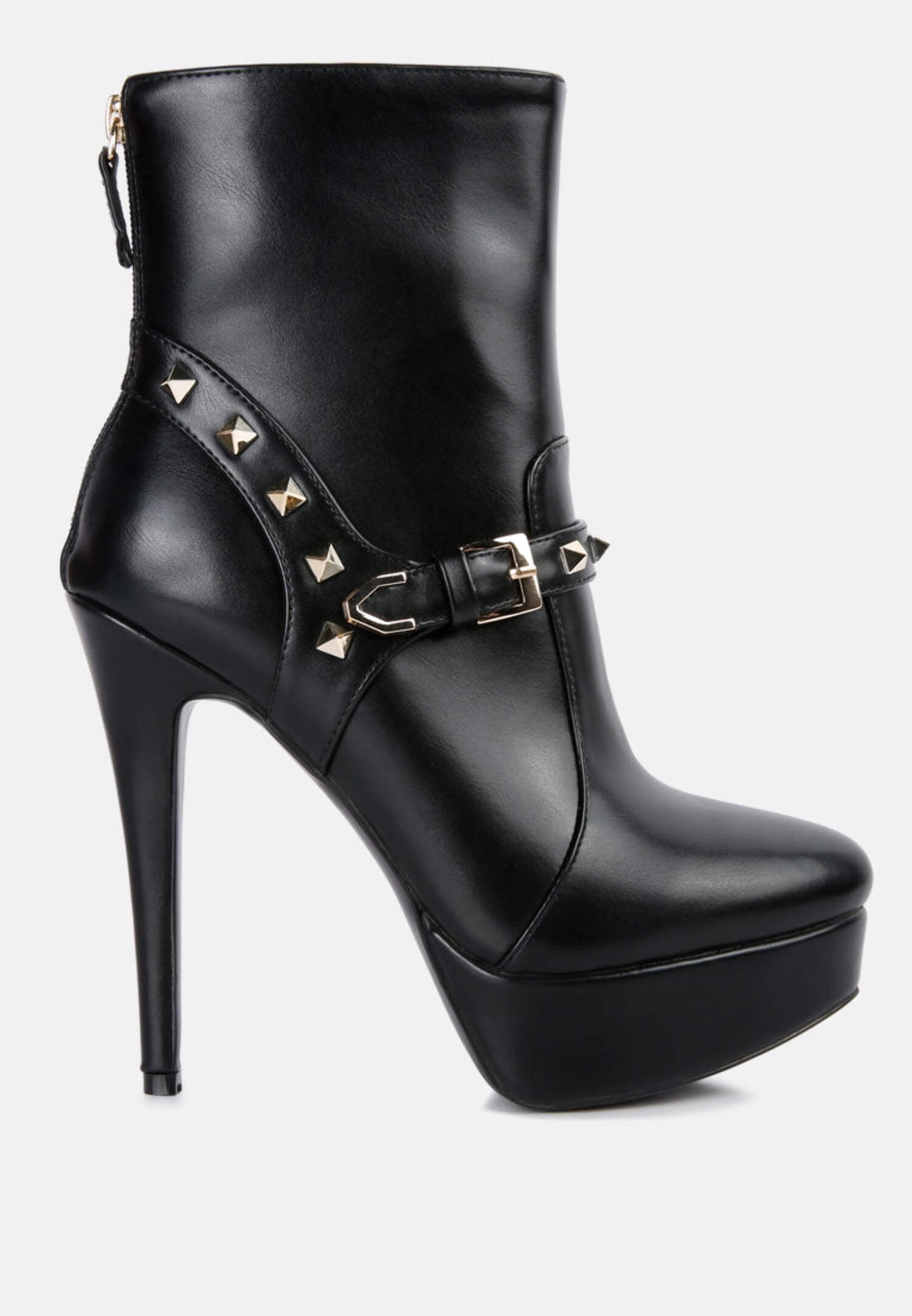 Beast USA Elegant Fashion Faux Leather Metal Toe Ankle Boots in Red for Women