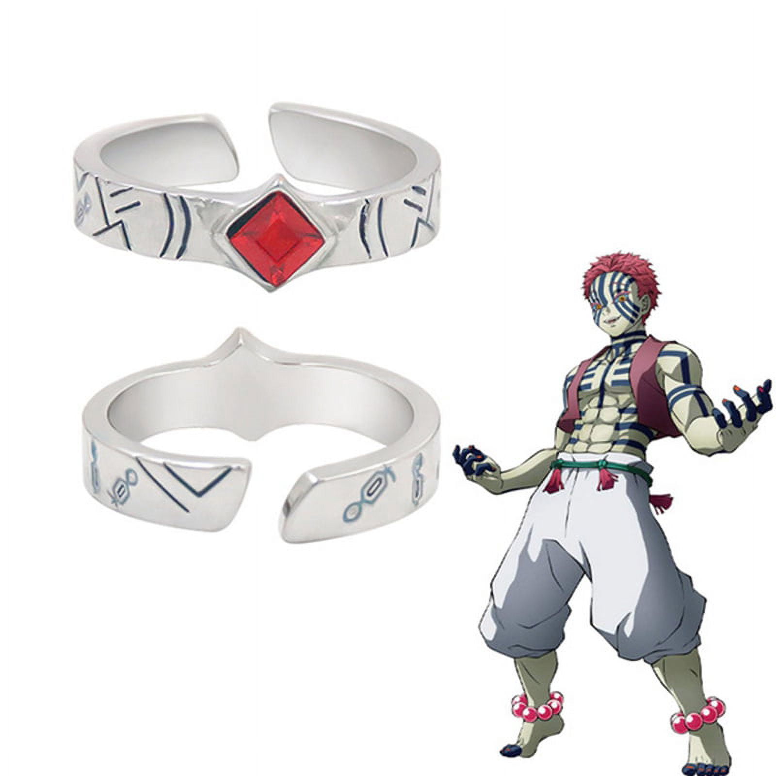 KF Ornament Anime Demon Rings Adjustable - Classic Figure Tanjiro Kamado  Cosplay Rings Great Gift for Man or Anime Lovers (Demon 1)