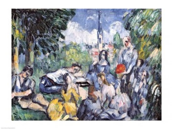 Dejeuner sur lherbe 1876-77 Canvas Art - Paul Cezanne (24 x 18)
