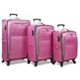 thumbnail image 1 of Dejuno Aria Softsided Lightweight 3-Piece Spinner Luggage Set - Pink, 1 of 2