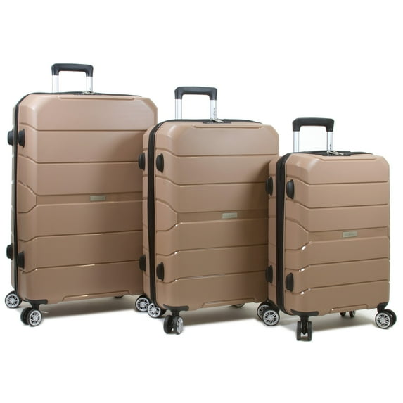 Dejuno Ark 3-Piece Lightweight Hardside Spinner Luggage Set - Pink