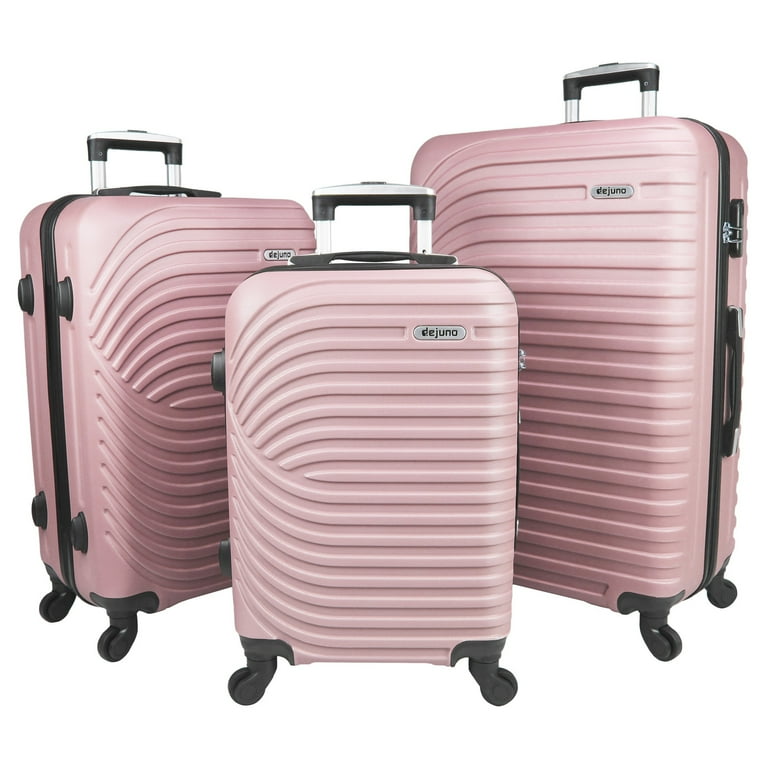 Dejuno Craft Hardside 3 Piece Spinner Luggage Set Blush