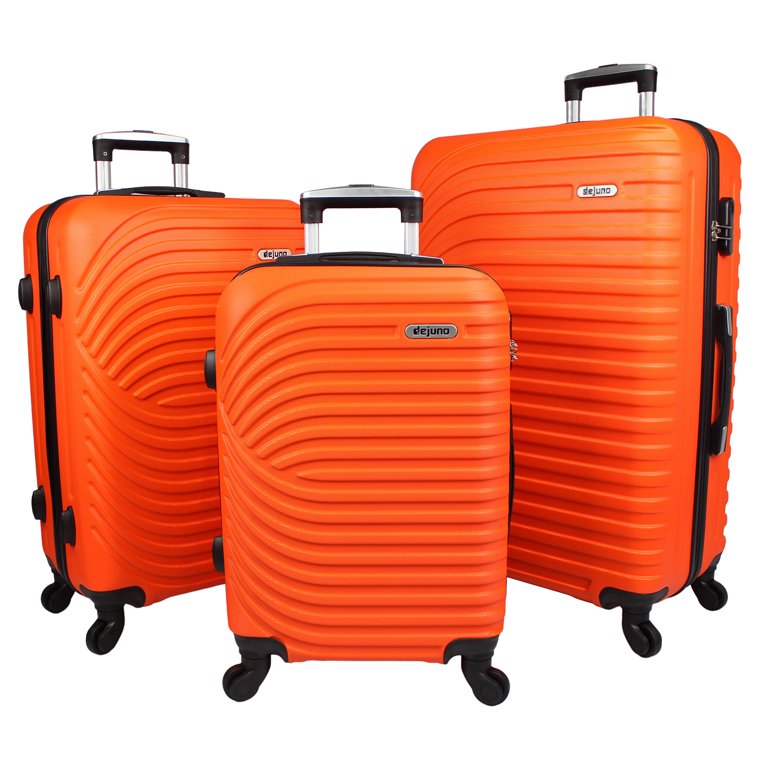 Dejuno Craft Hardside 3-Piece Spinner Luggage Set - Orange