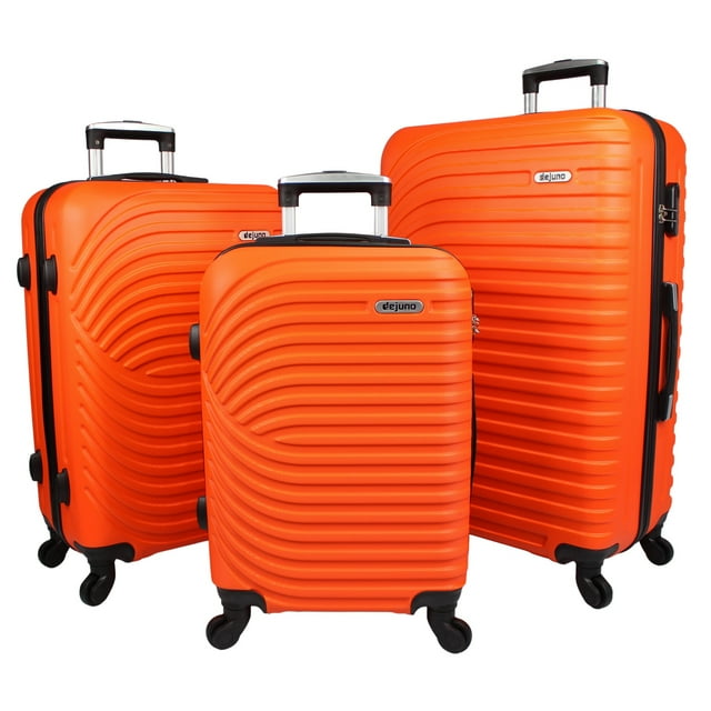 Dejuno Craft Hardside 3Piece Spinner Luggage Set Orange