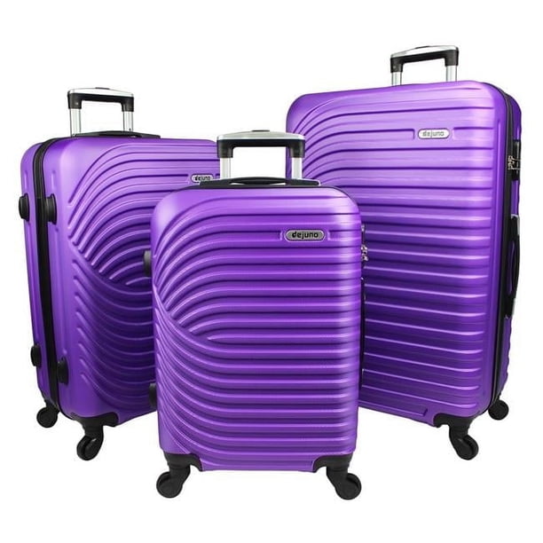 Dejuno Craft Hardside 3-Piece Spinner Luggage Set - Purple