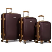 Dejuno Legion 3-PC Hardside Spinner TSA Combination Lock Luggage Set - Burgundy