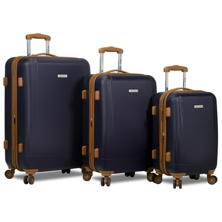 Dejuno Legion Hardside 3-Piece Spinner TSA Combination Lock Luggage Set - Navy