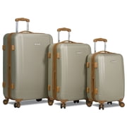 Dejuno Legion New Generation 3-pc Hardside Spinner TSA Combination Lock Luggage Set - Beige