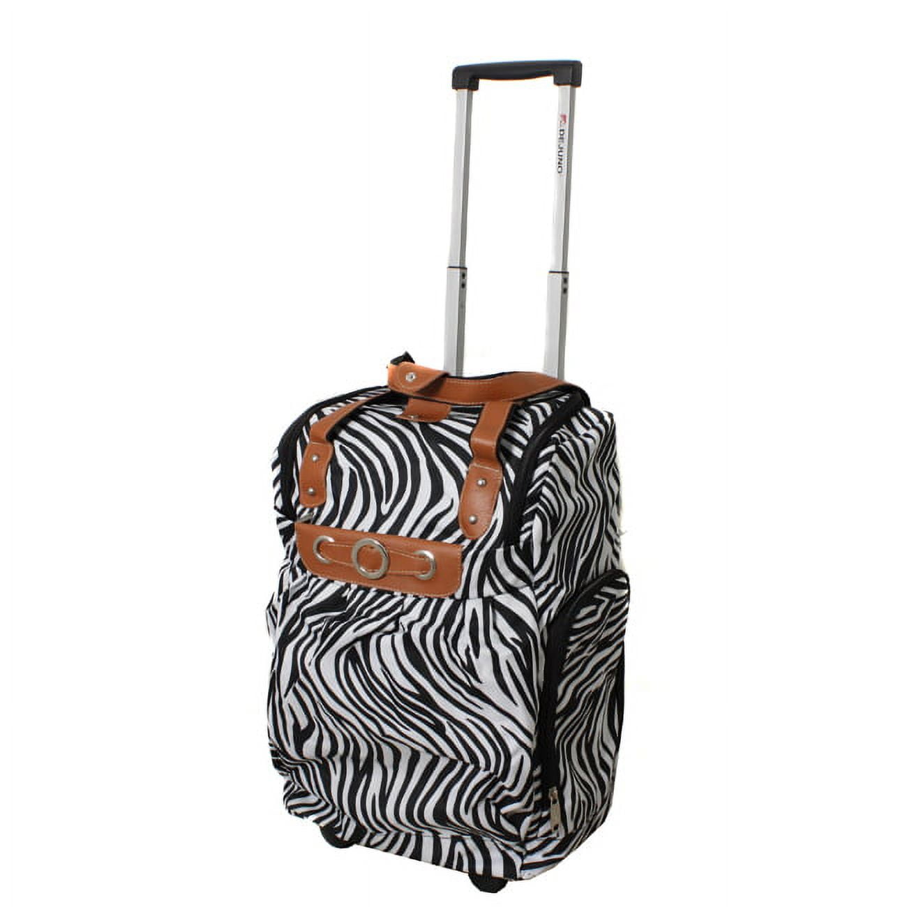 Dejuno Lightweight 20inch Easy Travel Rolling CarryOn Luggage Zebra