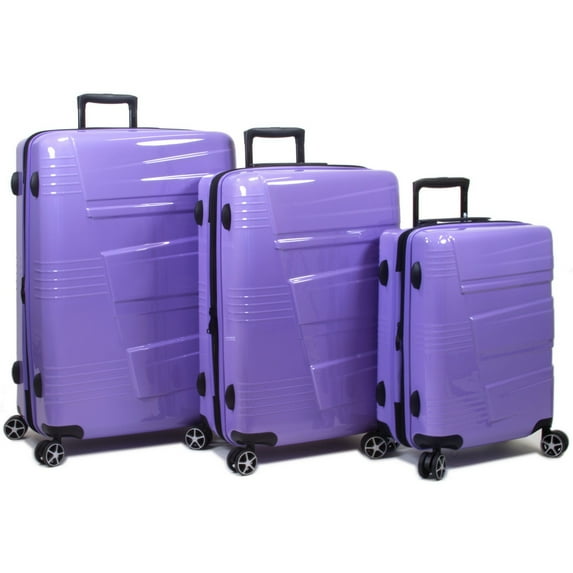 Dejuno Lumos Hardside 3-Piece Expandable Spinner Luggage Set - Lavender