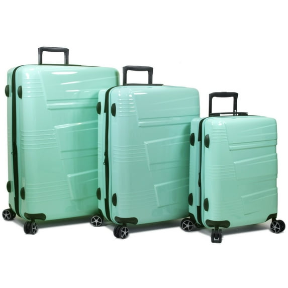 Dejuno Lumos Hardside 3-Piece Expandable Spinner Luggage Set - Sky Blue