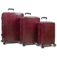 Dejuno Speck Hardside 3Piece Expandable Spinner Luggage Set Wine Red