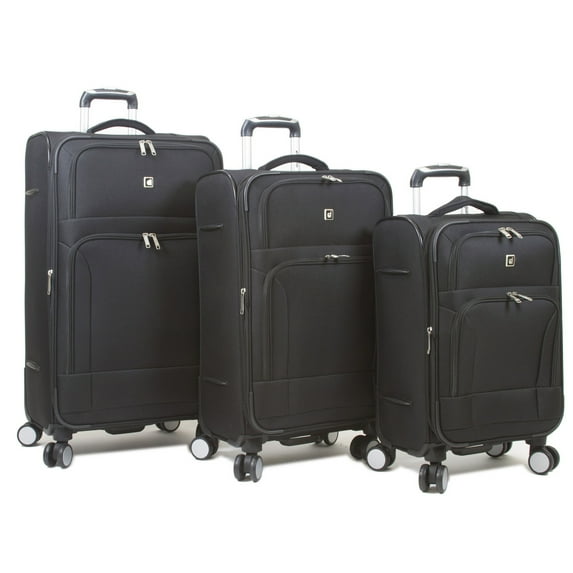 Dejuno Symphony Lightweight 3-Piece Spinner Luggage Set - Black