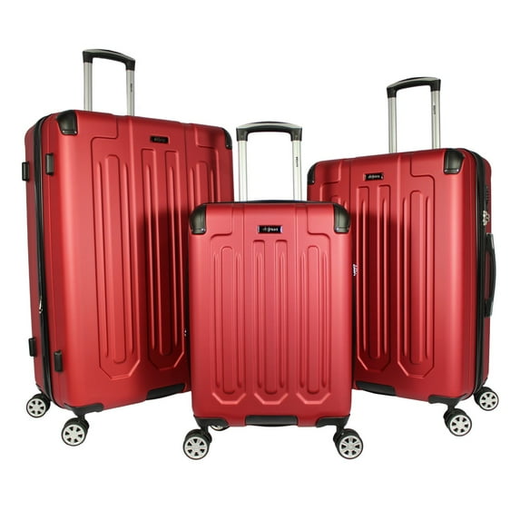 Dejuno Tutin 3-Piece Hardside Spinner Luggage Set With TSA Lock - Burgundy