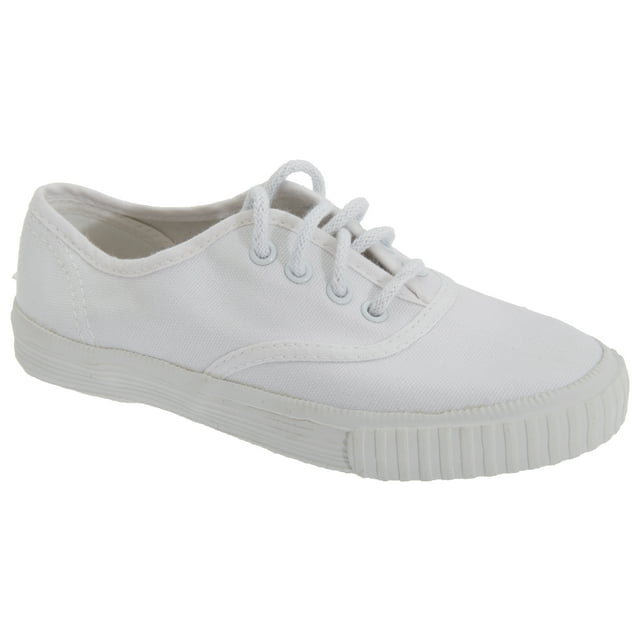 Dek Kids  Junior Lace White Canvas Gym Sneakers