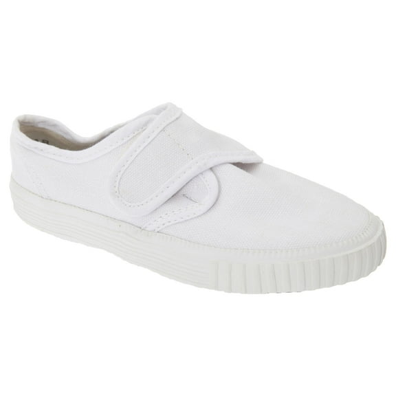 Dek Kids  Junior Touch Fastening White Canvas Plimsolls