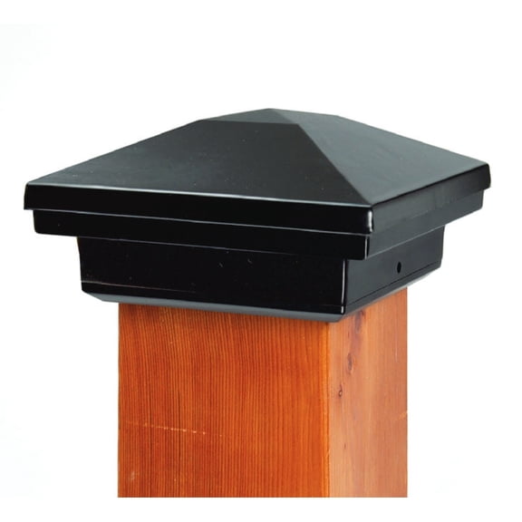 DekPro Aluminum 4x4 (4-1/8 ID for true 4x4) Post Cap for wood post Black (4 PACK)