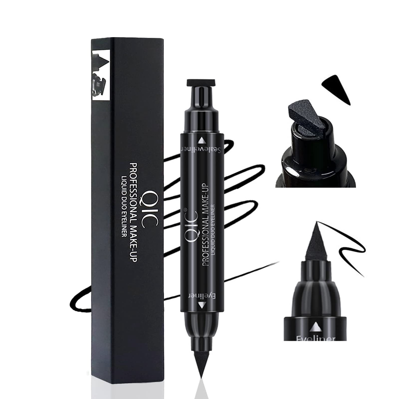 DekRion Liquid Eyeliner Stamp, JMS2 Black Liquid Eyeliner with Winged