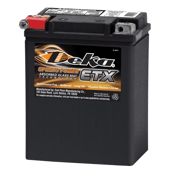 Deka Power Sports ETX15 Battery Replaces YB14-A2, YB14-B2, YB14A-A1, YB14A-A2