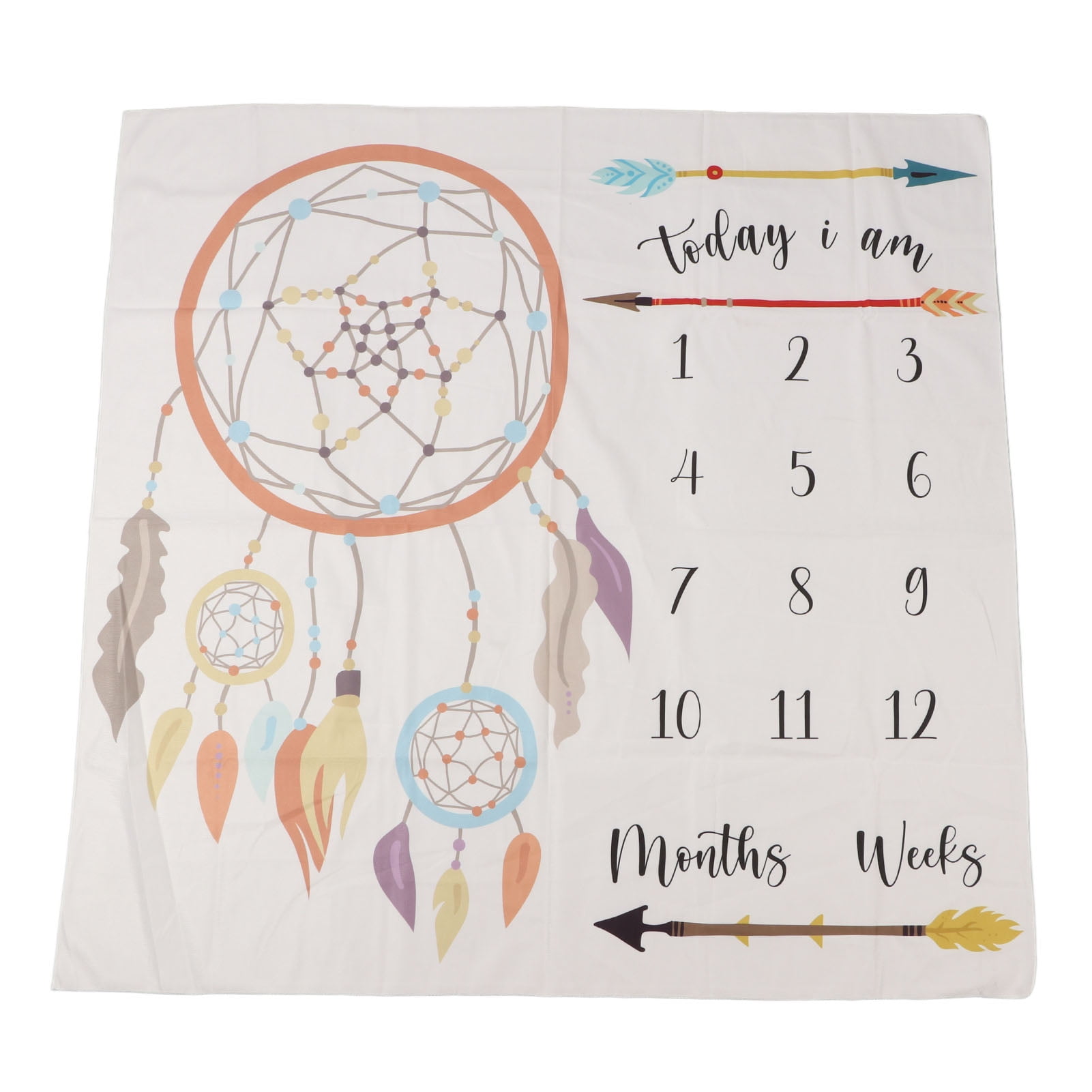 Dekaim Milestone Blanket Soft Comfortable Cute Pattern Washable Baby