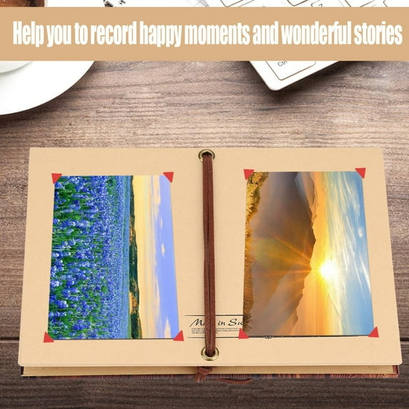 Fyearfly Vintage-Style Accordion Fold DIY Photo Album, Holds Photos
