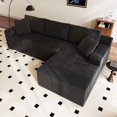 thumbnail image 1 of Dekaisok 105" Boneless Modular Sectional Sofa, Oversized L-Shaped Cloud Couch, No Assembly Required, Deep Seat Corduroy Living Room Sofa, Black (Right Facing Chaise), 1 of 9