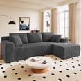 thumbnail image 1 of Nkurdsu 96" Modular Sectional Sofa, Boneless L-Shaped Cloud Couch, No Assembly Required, Modern Corduroy Sofa for Living Room, Dark Gray (Right Facing Chaise）, 1 of 8