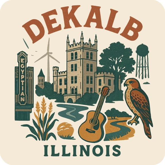 Dekalb Illinois Keepsakes Souvenir Vinyl Sticker – Destination Travel Keepsake Collectible (3-Inches Wide)