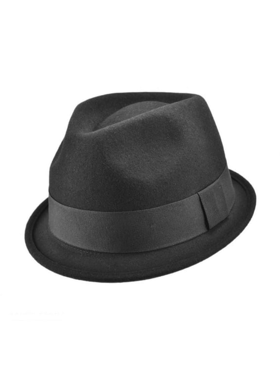 Dekker Crushable Wool Felt Trilby Fedora Hat - M - Black