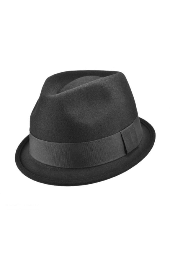 Dekker Crushable Wool Felt Trilby Fedora Hat - XL - Black