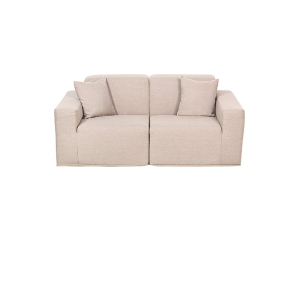 Deko Living 2 Place Seating Beige Outdoor Compressed Foam Sectional Sofas