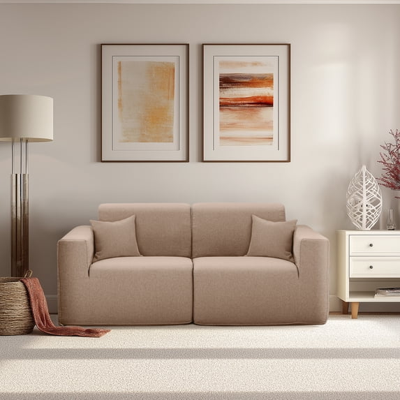 Deko Living 2 Place Seating Brown Compressed Foam Sectional Sofa