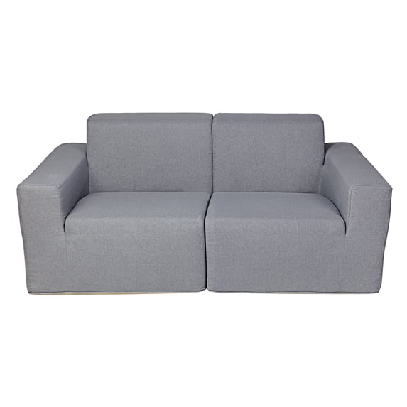 Deko Living 2 Place Seating Gray Outdoor Compressed Foam Sectional Sofas