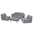 thumbnail image 1 of Deko Living 4 Place Seating  Gray Compressed Foam Sectional Sofa and Ottoman Set, 1 of 14