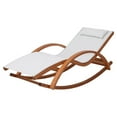 thumbnail image 1 of Deko Living Outdoor Cedar Wood Patio Lounge Chair with White Textilene Fabric, 1 of 5