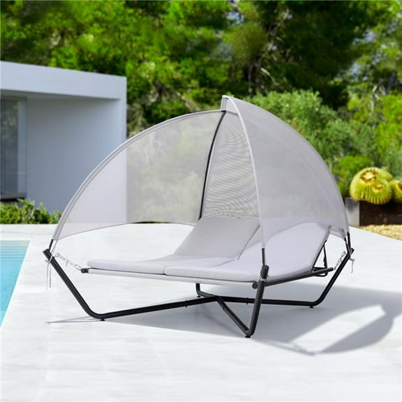 Deko Living Outdoor Hammock Patio Lounge Daybed with Canopy