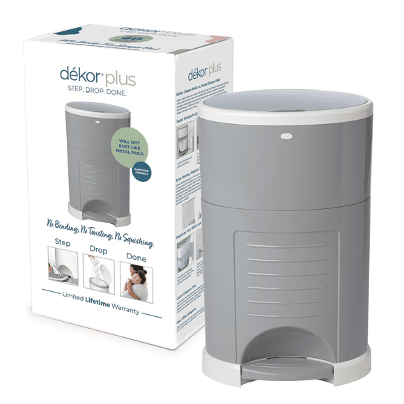 Dekor Plus Hands-Free Diaper Pail | Gray