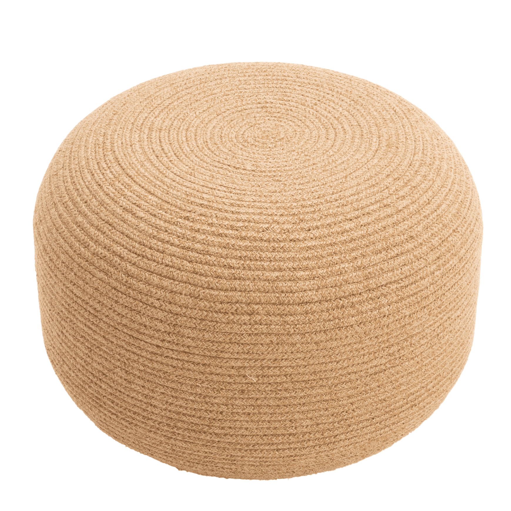 Dekorist Jute Round Ottoman Pouf Boho Home Decor Poufs for Living