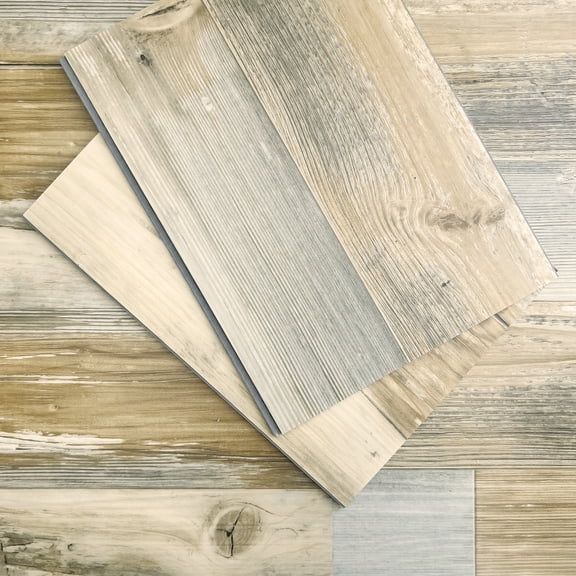 Dekorman CUT SAMPLE Silverlake Gray Cottage Pine 7.1 in. W x 9 in. L x 5 mm/20 mil Waterproof Click Lock Luxury Vinyl Plank - 9" SAMPLE