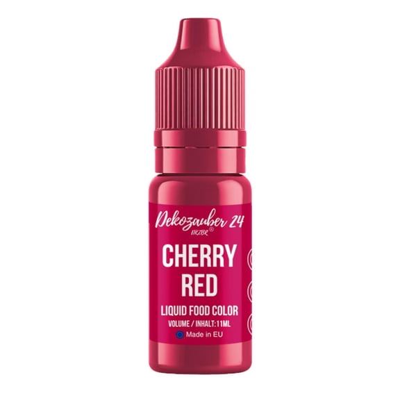 Dekozauber24 Cherry red food colouring - 11 ml highly concentrated and food-safe liquid food colour for cakes, drinks, fondant & more - vegan, sugar free and taste neutral
