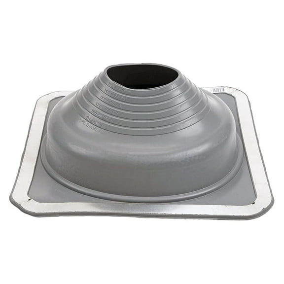 Dektite Pipe Flashing - 6" Square Gray EPDM Roof Jack Boot - Fits 5-9" Pipes - Durable Roof Flashing for Metal Roofs
